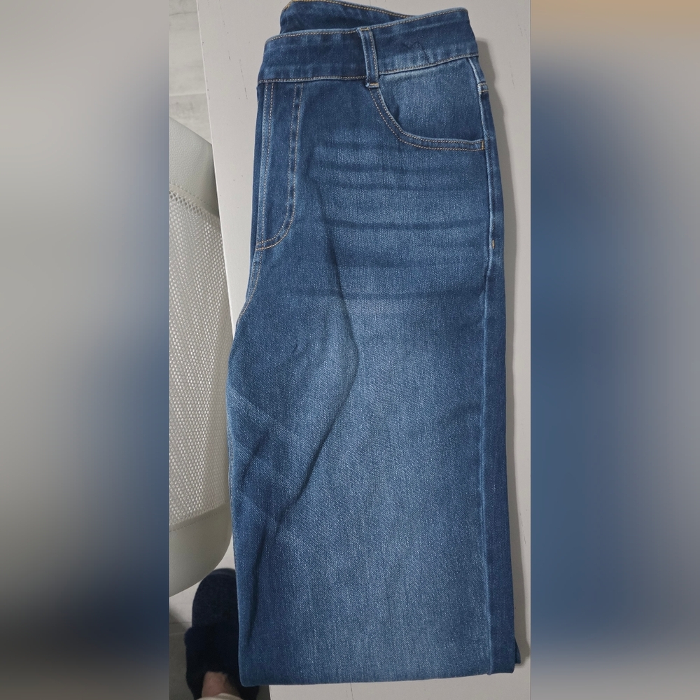 Halara Flex High Waisted Pockets Straight Leg Washed Casual Jeans Size MED TALL - Picture 3 of 3